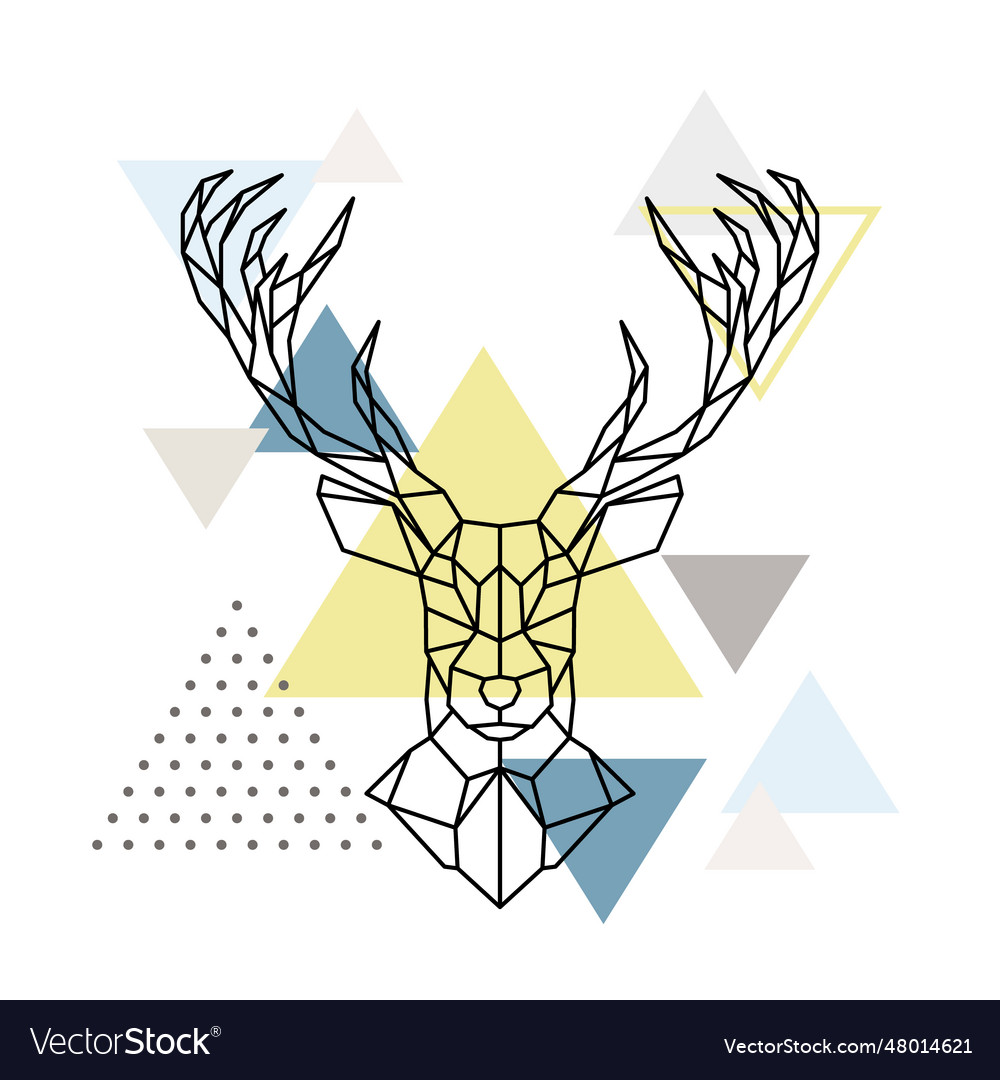 Abstract geometric deer head on scandinavian Vector Image