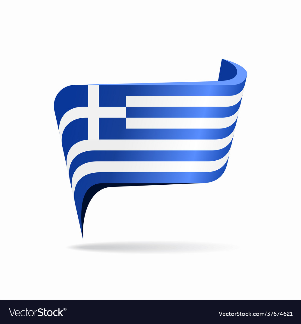 Greek Flag Map Pointer Layout Royalty Free Vector Image