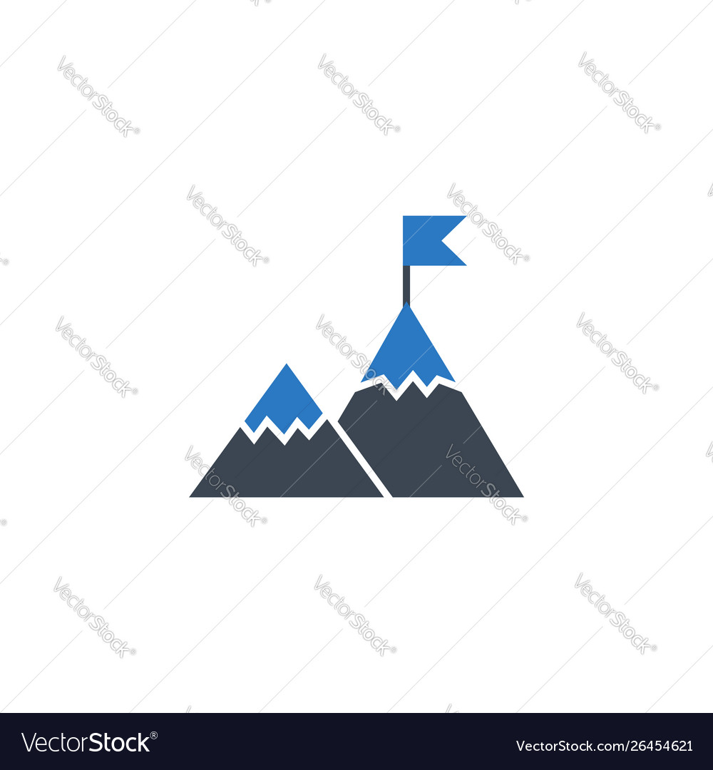 Mountains related glyph icon vector image Mountains related glyph icon