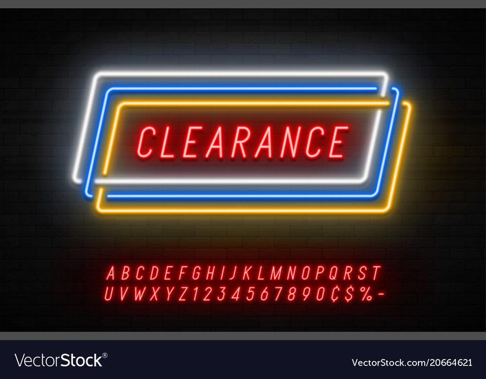 Neon Light Linear Promotion Ribbon Banner Price Vector Image