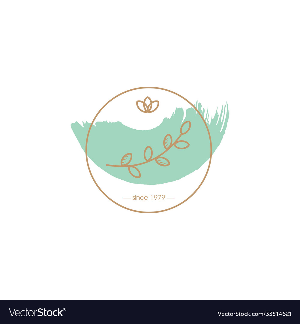 Outline leaf on teal brush boutique beauty