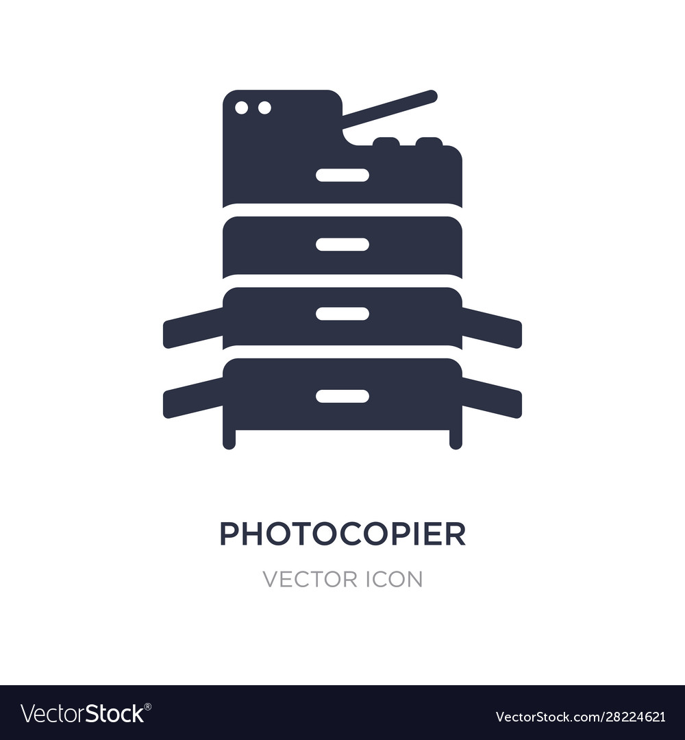 Photocopier icon on white background simple