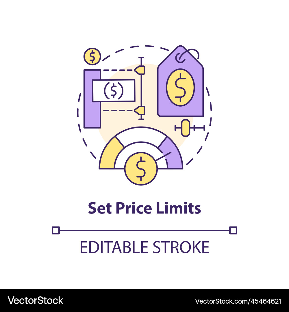 Set price limit concept icon Royalty Free Vector Image