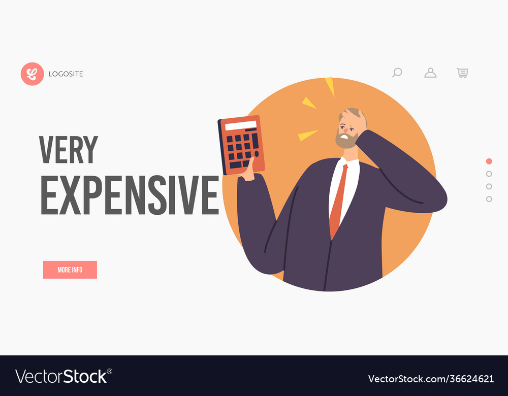 very-expensive-price-landing-page-template-upset-vector-image