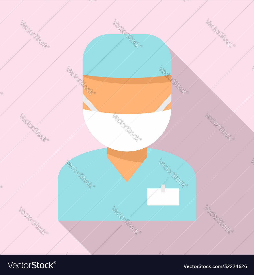 Anesthesia Doctor Icon Flat Style Royalty Free Vector Image