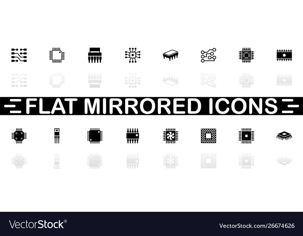 Computer chips - flat icons