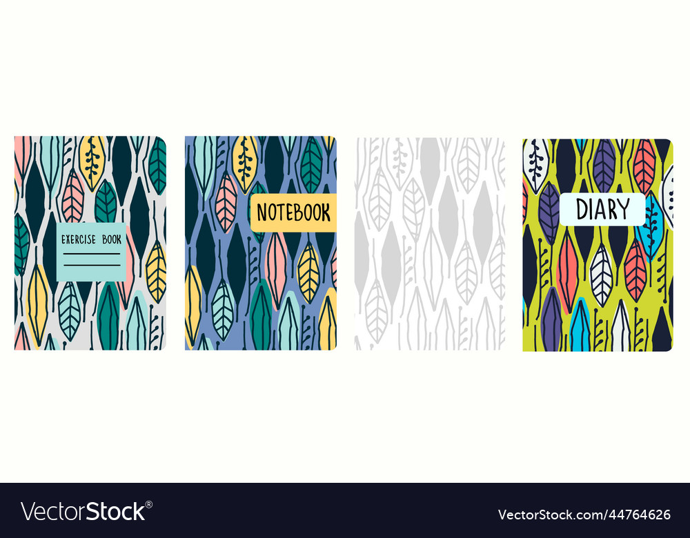 Cover page templates based on seamless patterns vector image Cover page templates based on seamless patterns