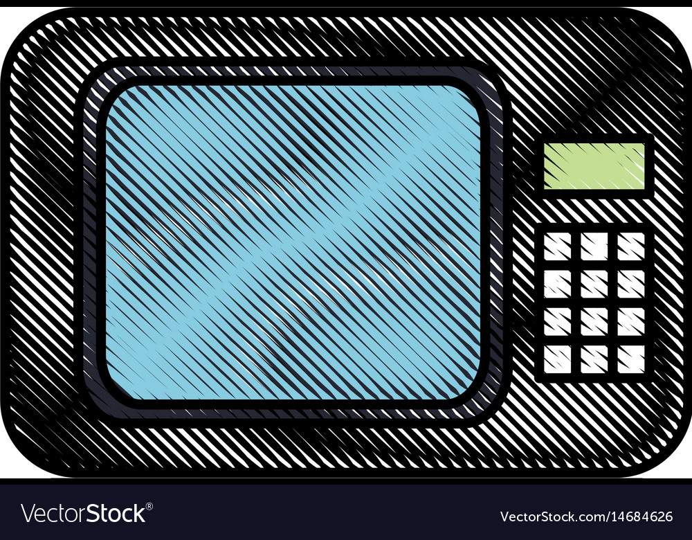 Drawing microwave appliance cooking eat image