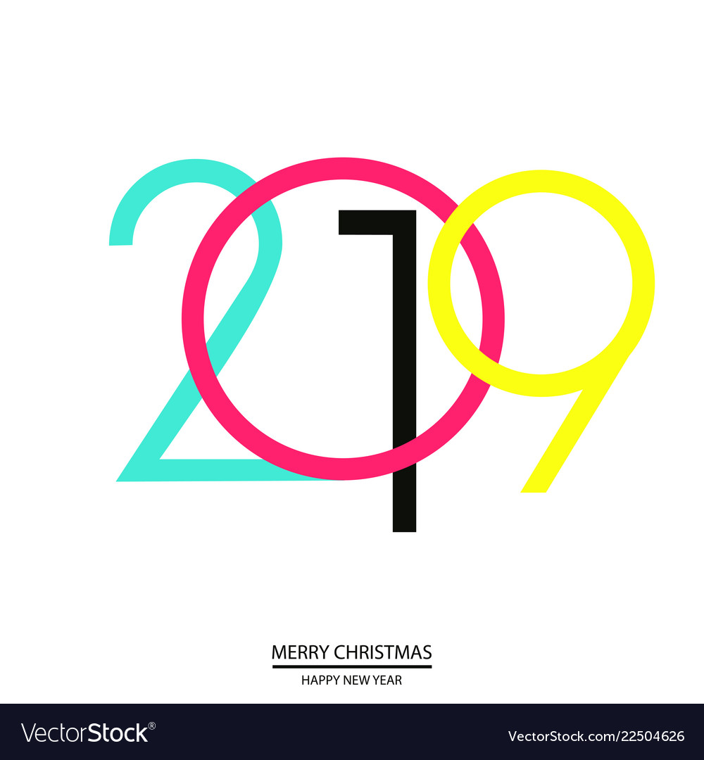 Happy new year and christmas card vector image Happy new year and christmas card