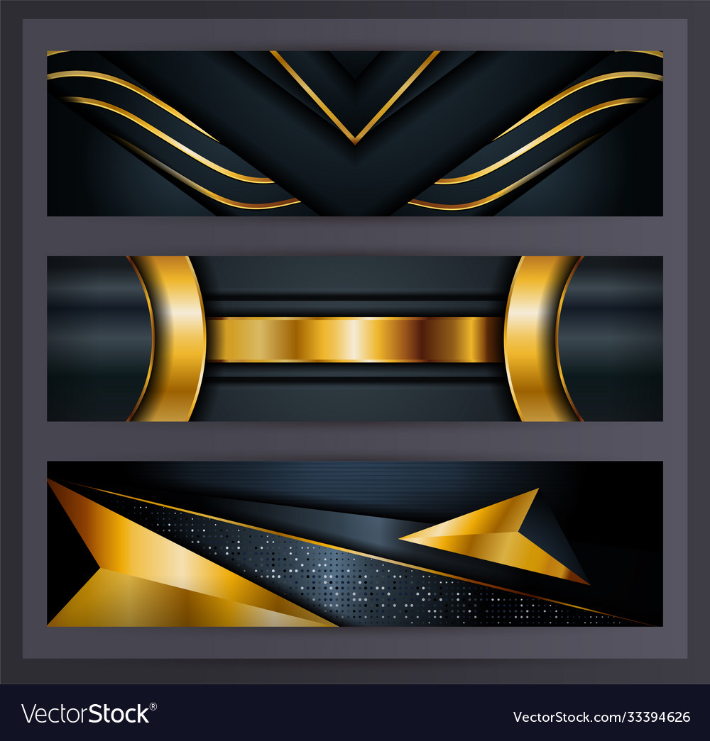 Horizontal banner set collection with various
