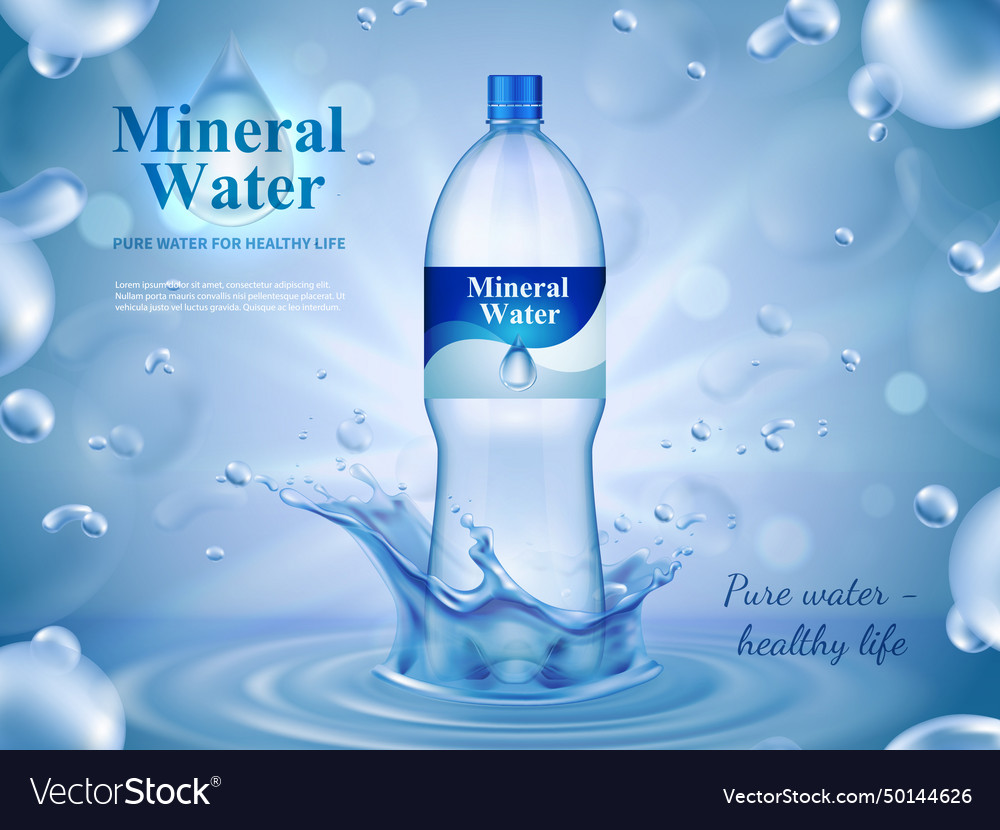 Mineral water advertising composition Royalty Free Vector