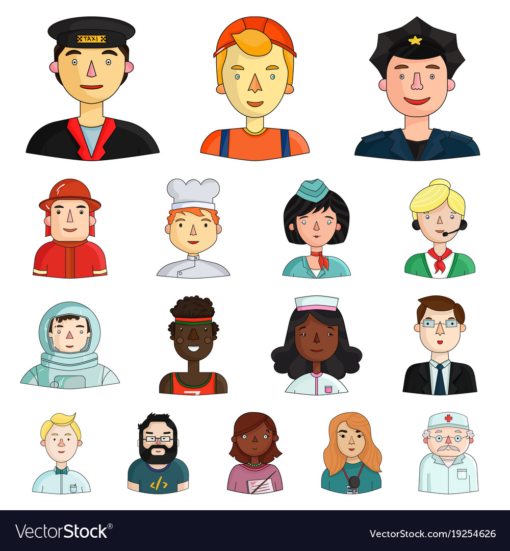 People of different professions cartoon icons Vector Image