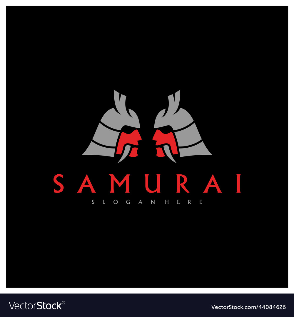 Samurai head logo design warrior Royalty Free Vector Image