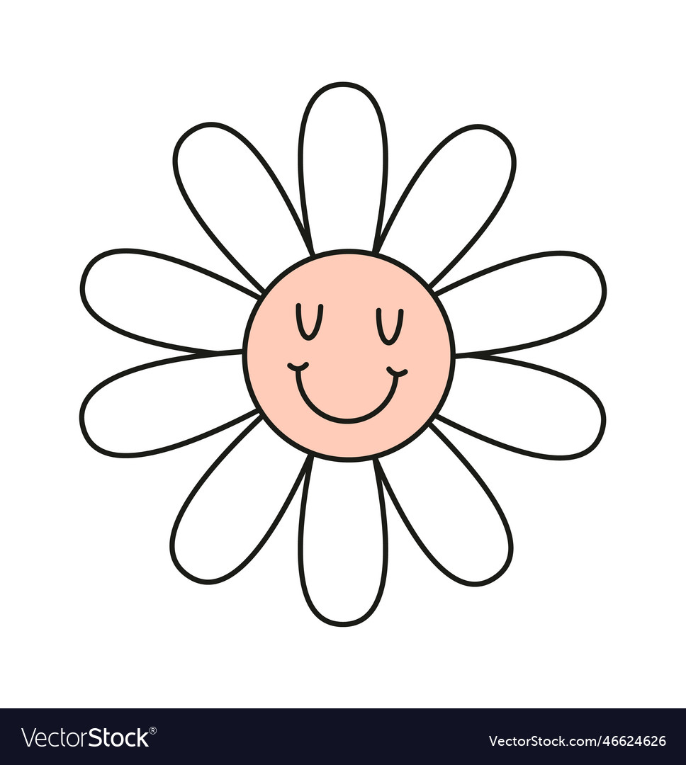 Smiling flower character Royalty Free Vector Image