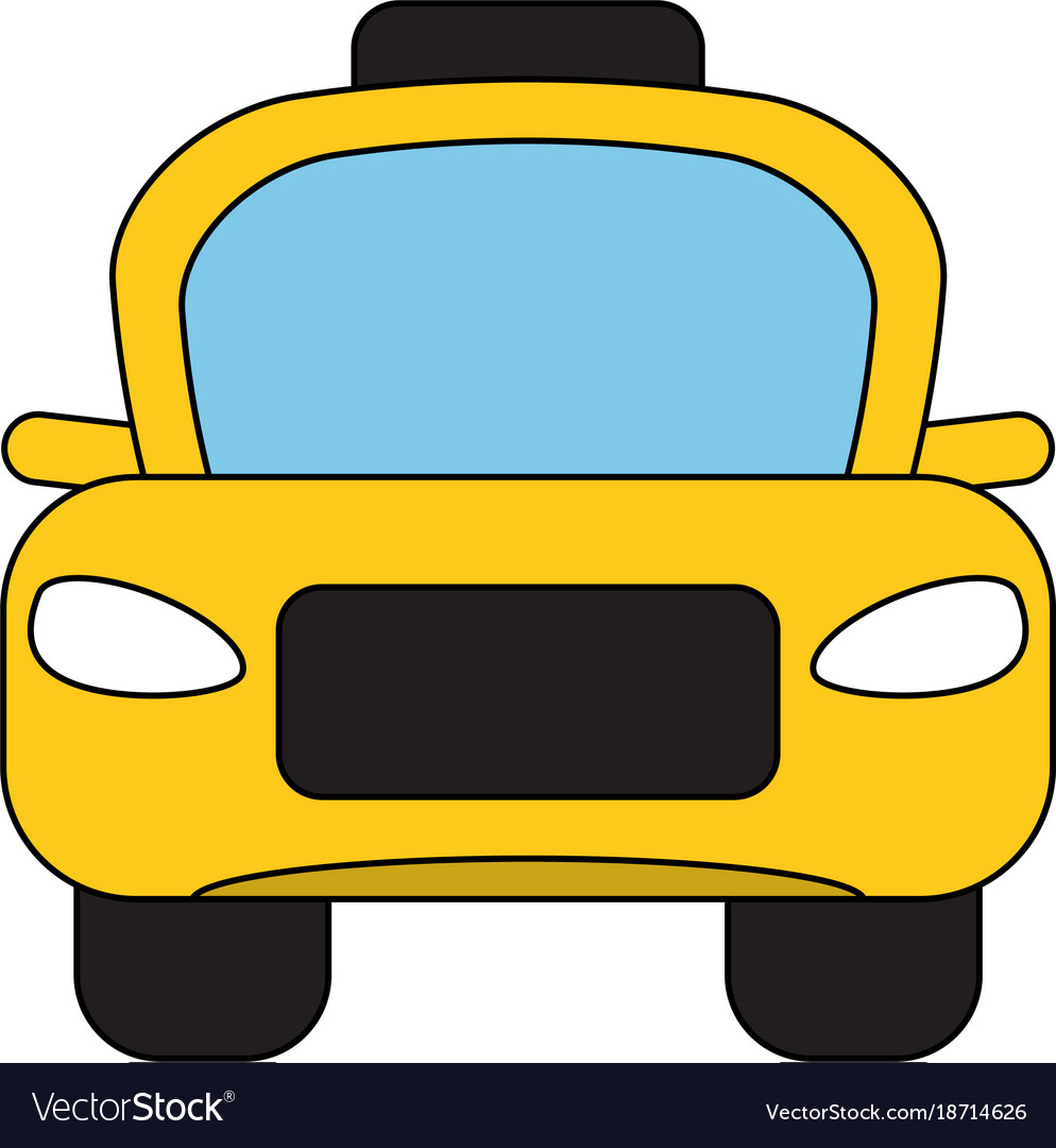 Taxi cab frontview Royalty Free Vector Image - VectorStock