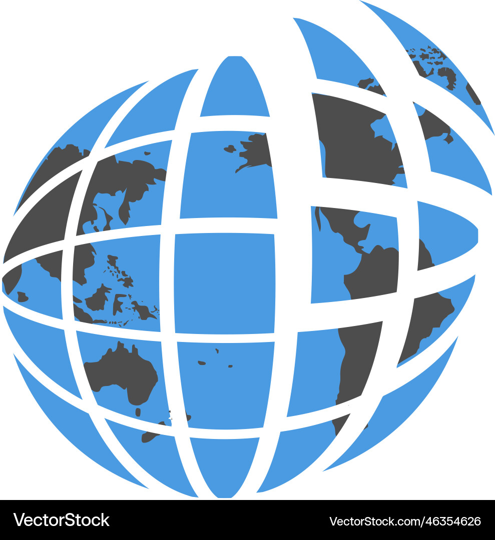 Trendy globe logo Royalty Free Vector Image - VectorStock