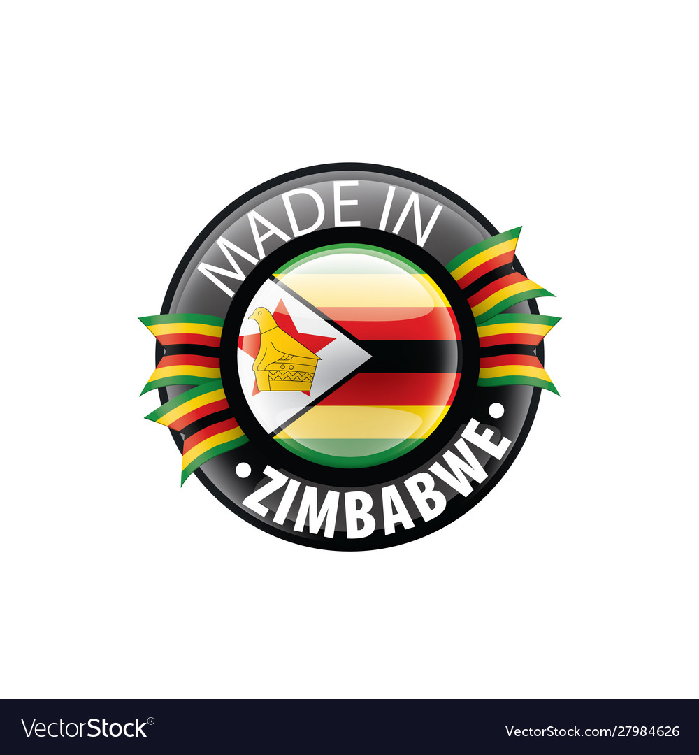 Zimbabwe flag on a white Royalty Free Vector Image