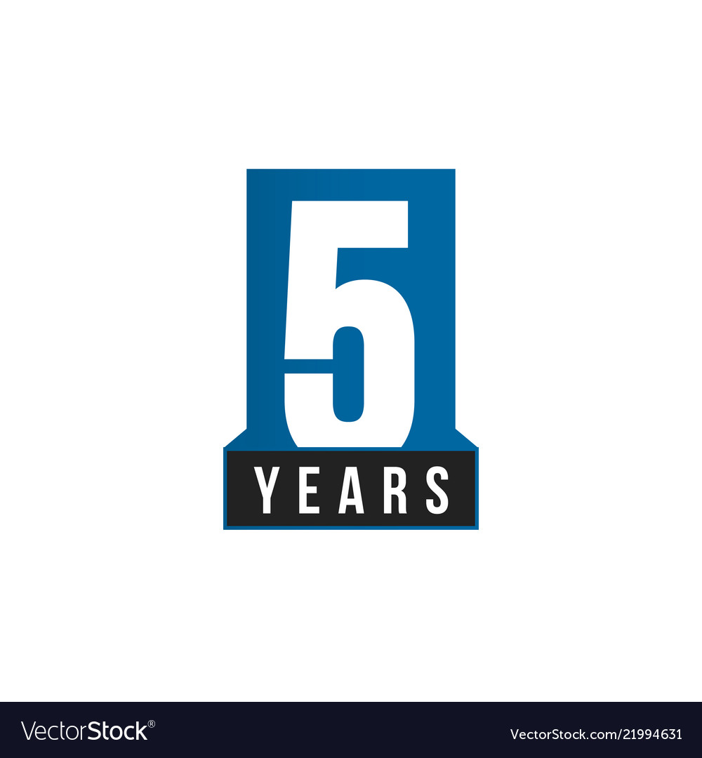 5 Years Anniversary Icon Birthday Logo Royalty Free Vector