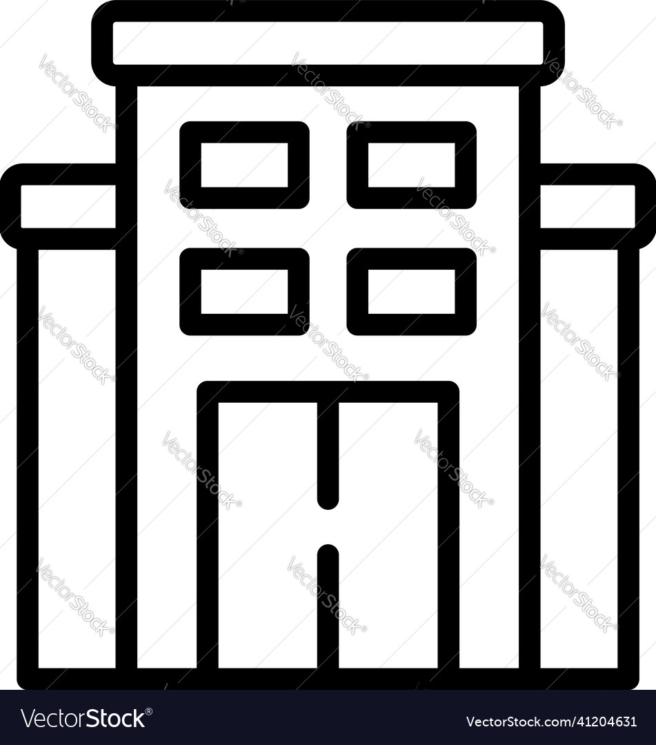 Building company icon outline finance Royalty Free Vector