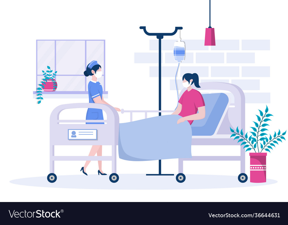 Doctor or nurse in face mask helping Royalty Free Vector