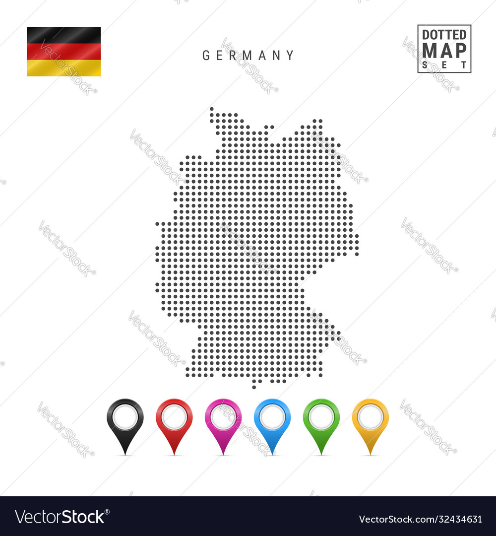 Dotted map germany simple silhouette