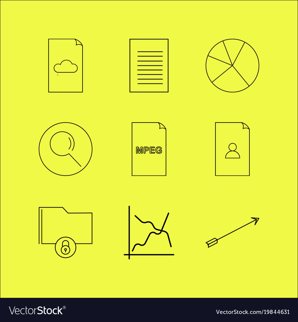 Dateien und Ordner lineare Icon setzen einfache Umriss
