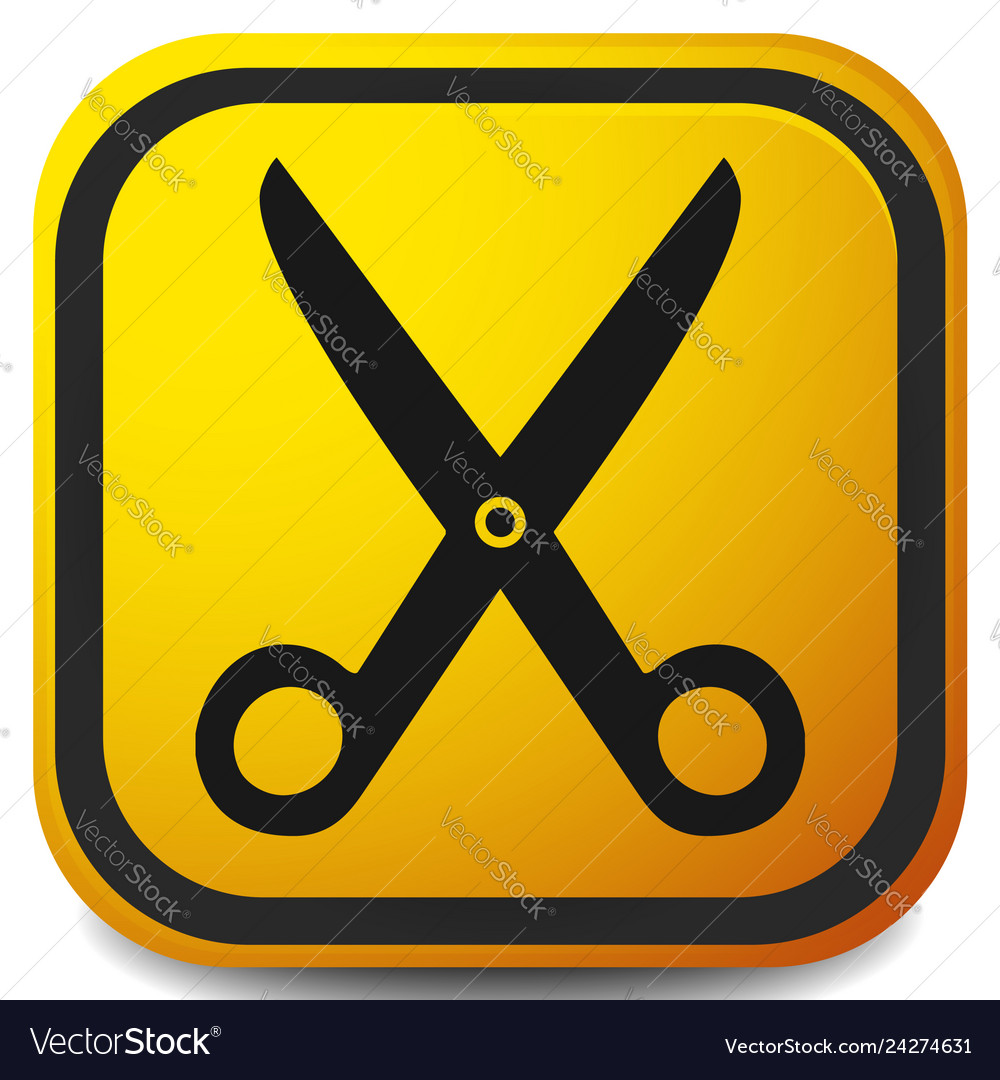 Icon with scissors symbol barber hairdresser