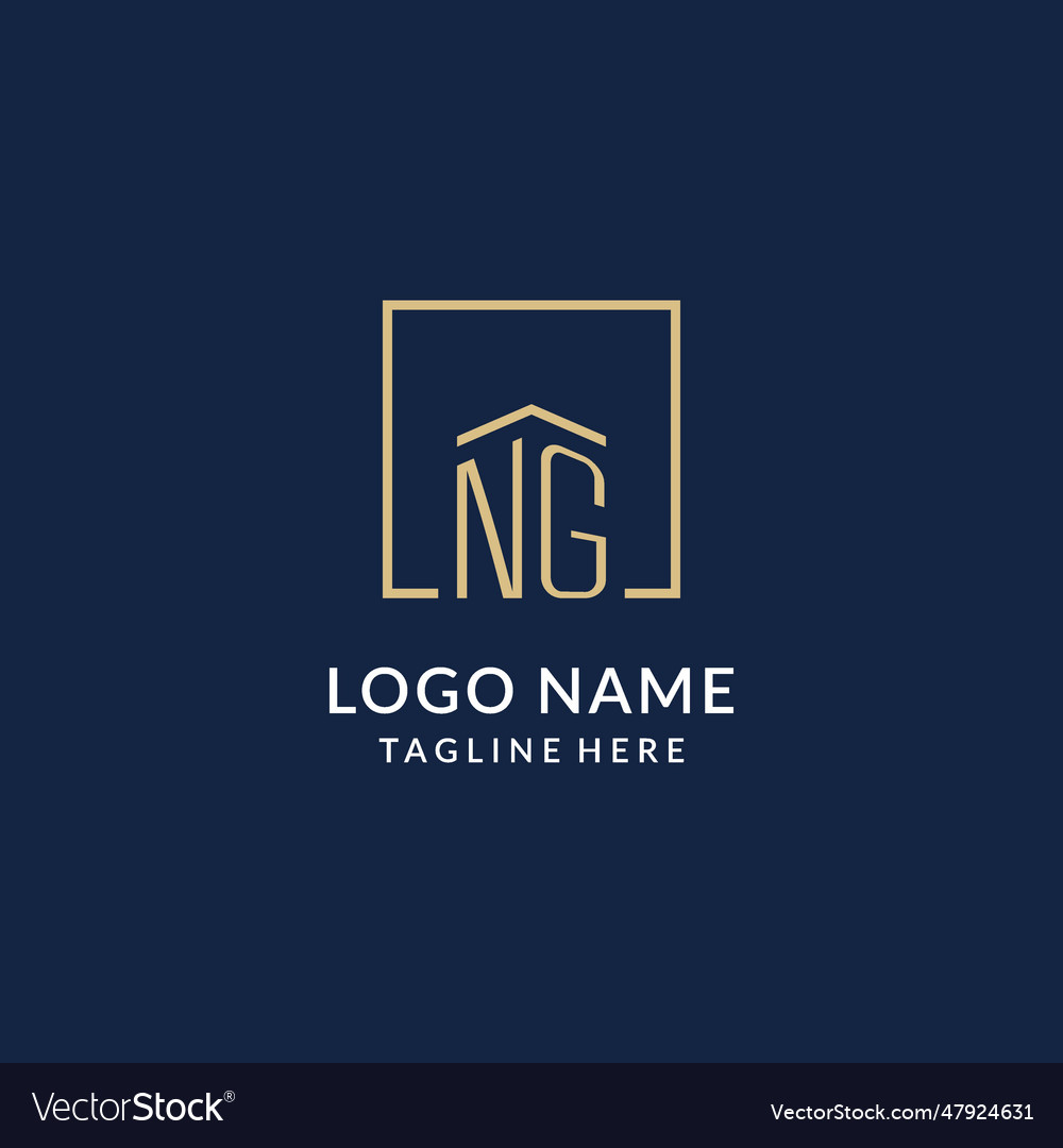 Initial ng square lines logo modern and luxury