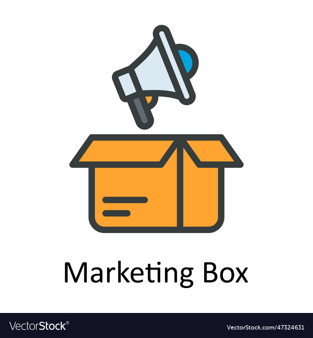 Marketing box fill outline icon design il Vector Image