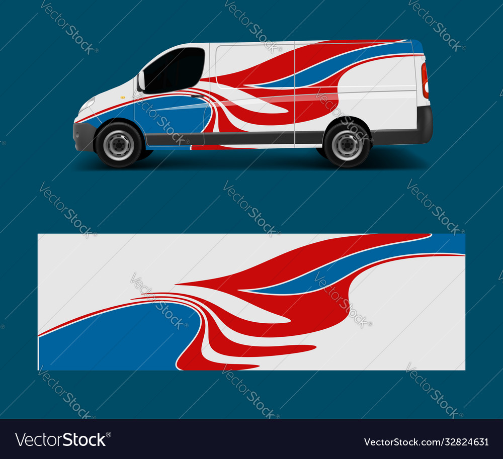 Modern simple design for van graphics vinyl wrap Vector Image