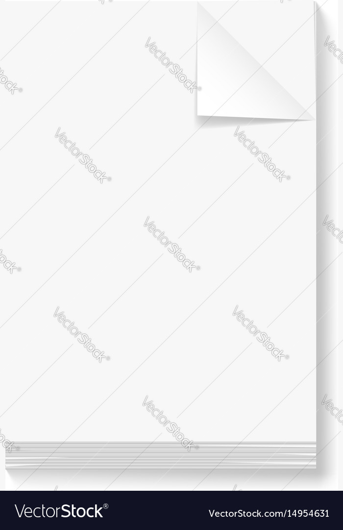 Stack blank papers on white background Royalty Free Vector