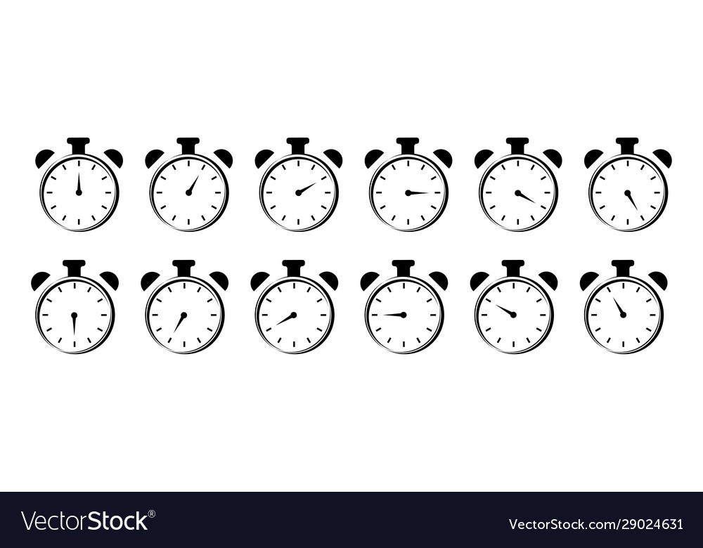 Time icon with a white background clock symbol