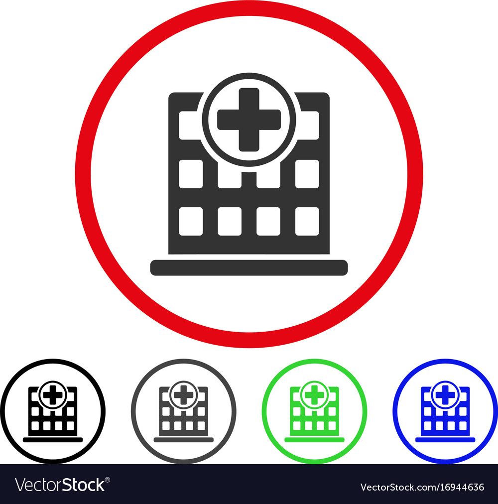 Clinic building rounded icon