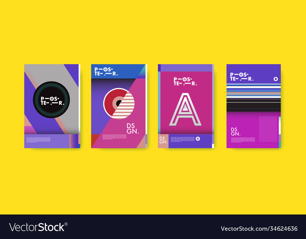 Colorful geometric poster and cover design