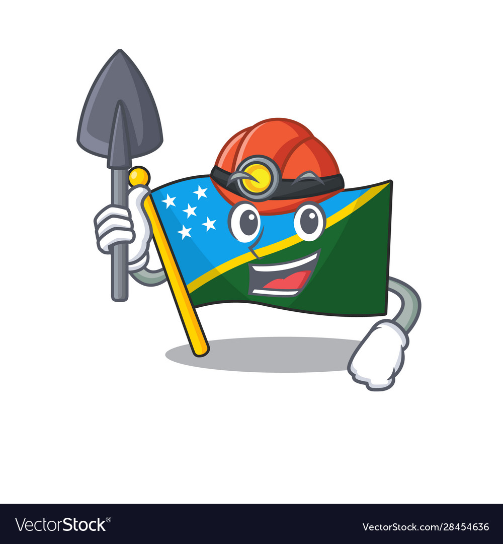 Cool confident miner flag solomon island scroll