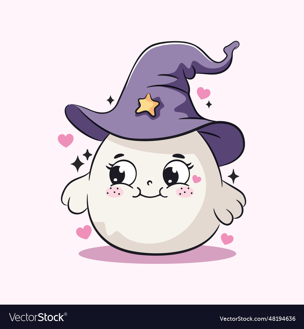 Cute halloween baby ghost cartoon character