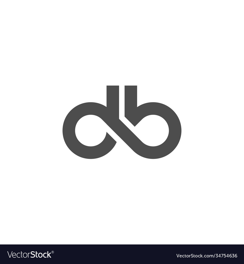 D b letter logo lettermark db monogram typeface Vector Image