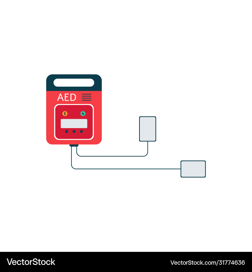 Equipment aed medical automated external Vector Image