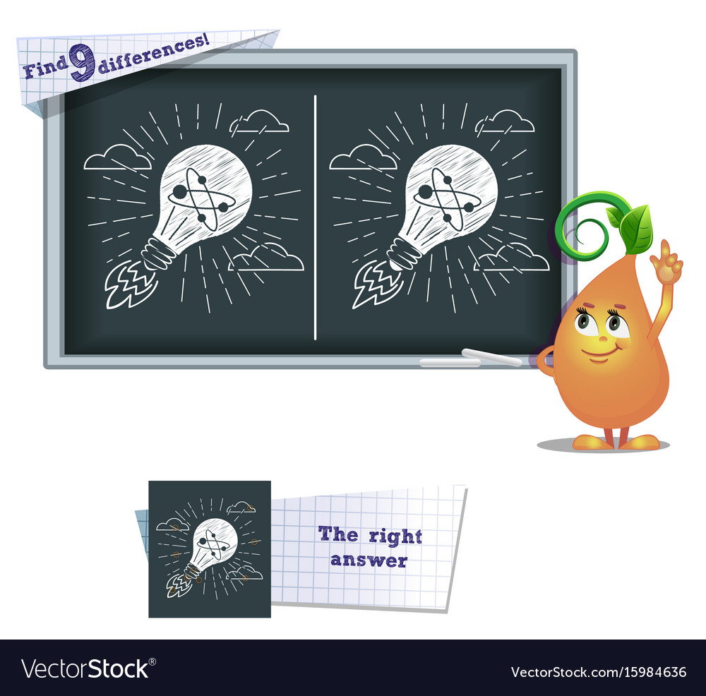 Game Find 9 Differences Lightbulb Royalty Free Vector Image Game Find 9 Differences Lightbulb Royalty Free Vector Image