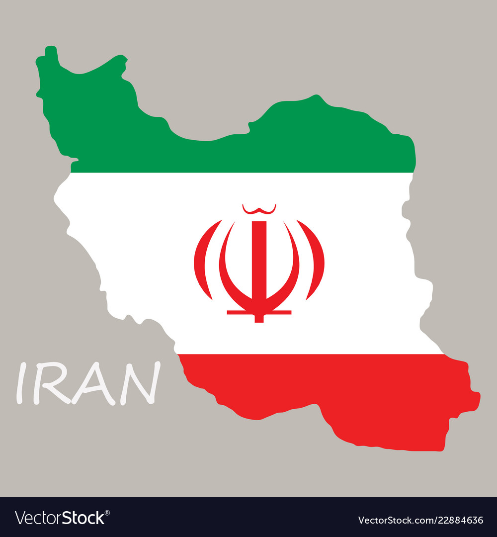 Iran republic flag map