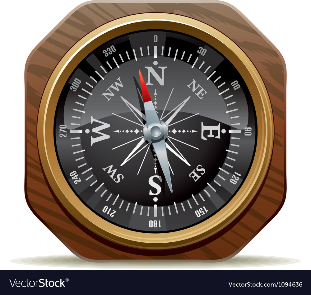Old compass Royalty Free Vector Image VectorStock
