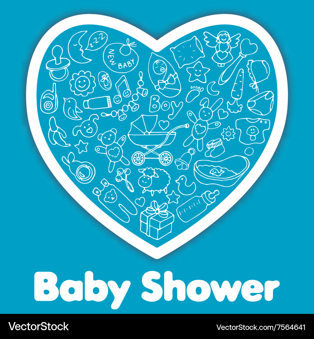 Baby shower greeting card Royalty Free Vector Image