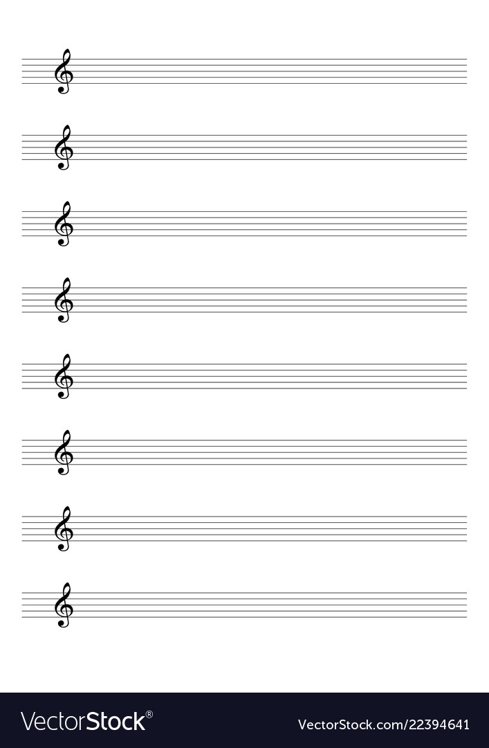Blank Sheet Music Sheet For Notation Royalty Free Vector