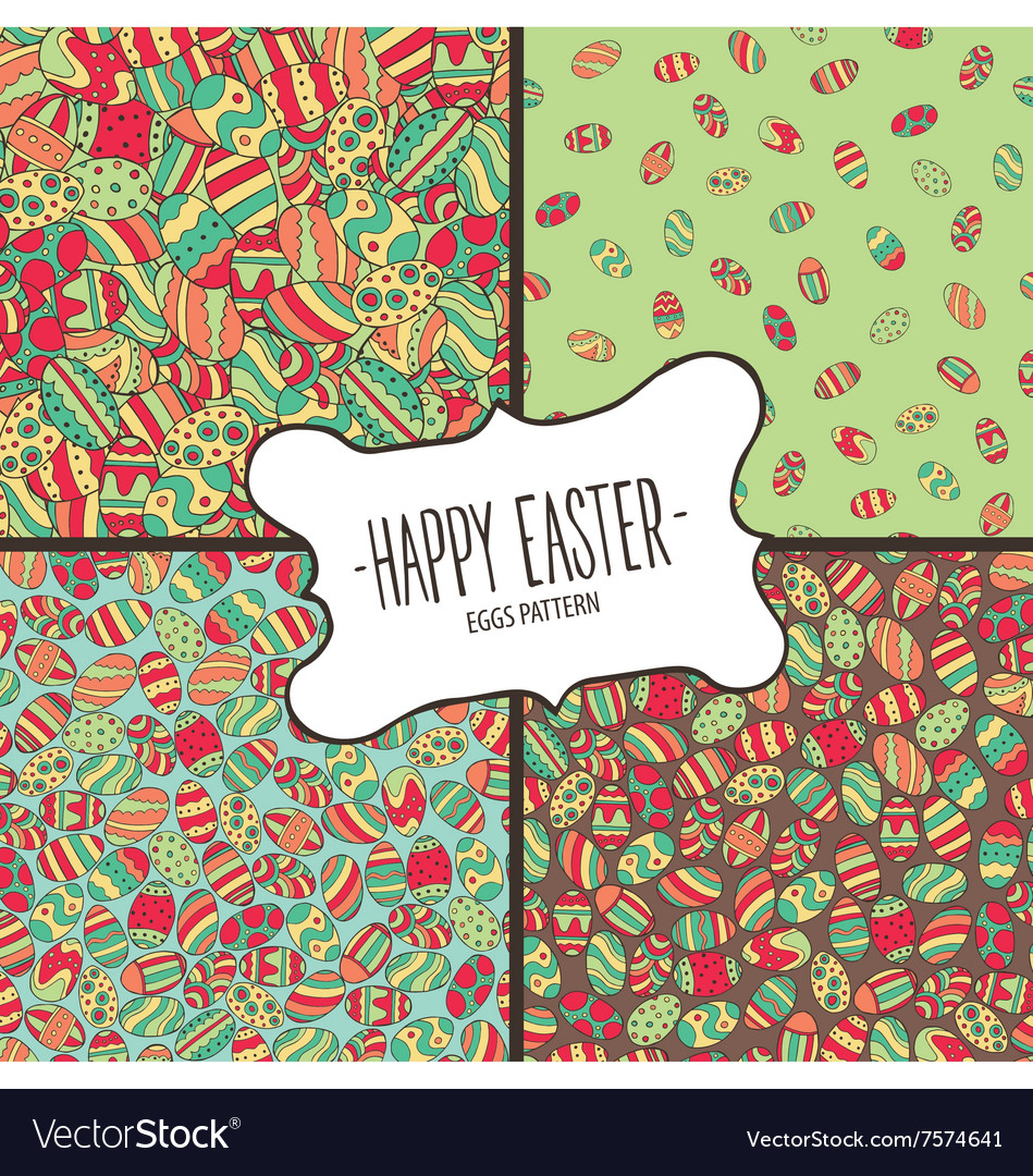 Bundle of patterns from colorful easter eggs
