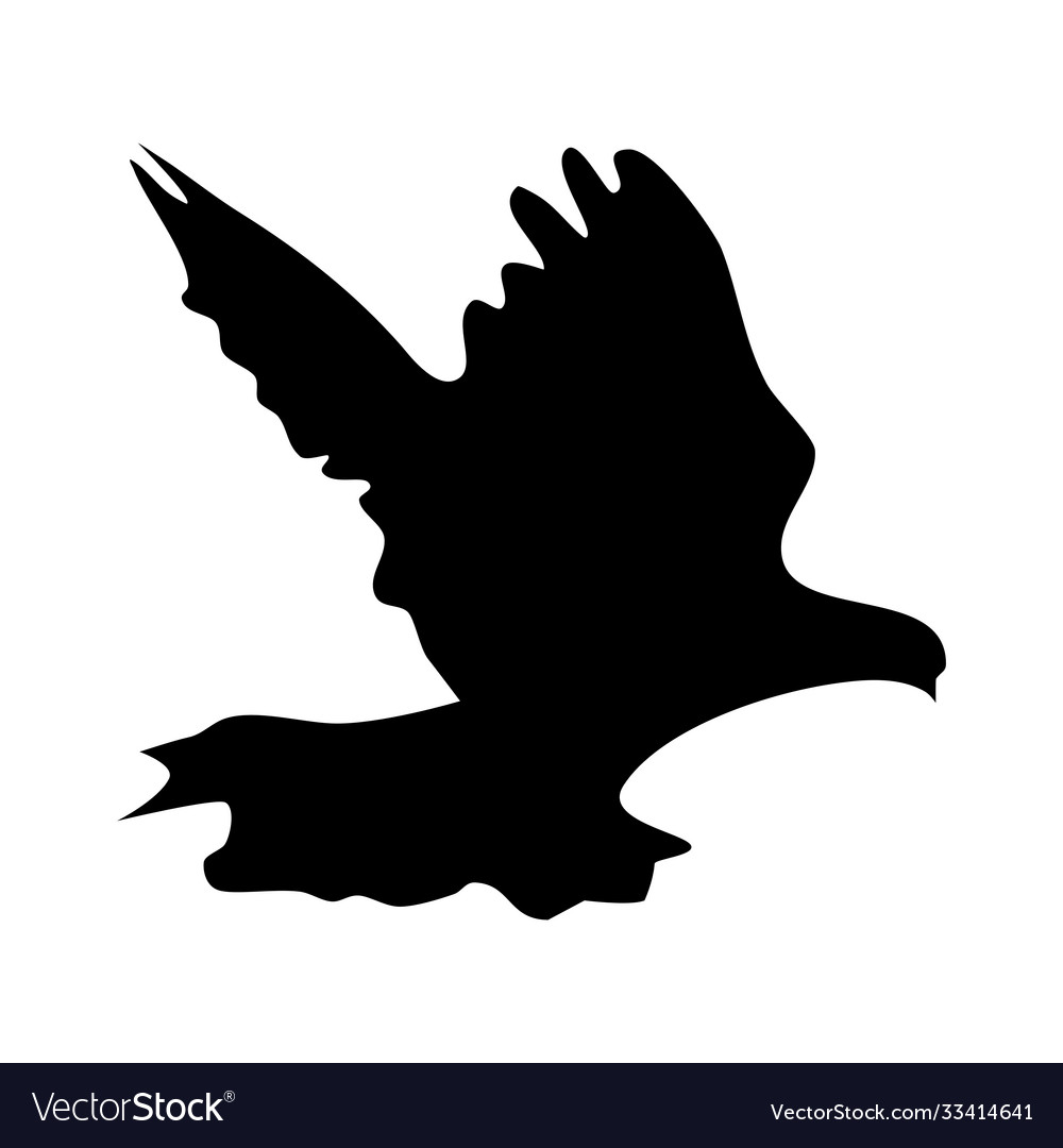 Flying bird silhouette on a white background Vector Image