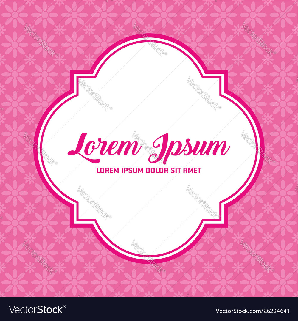 Pink flower sticker label template Royalty Free Vector Image