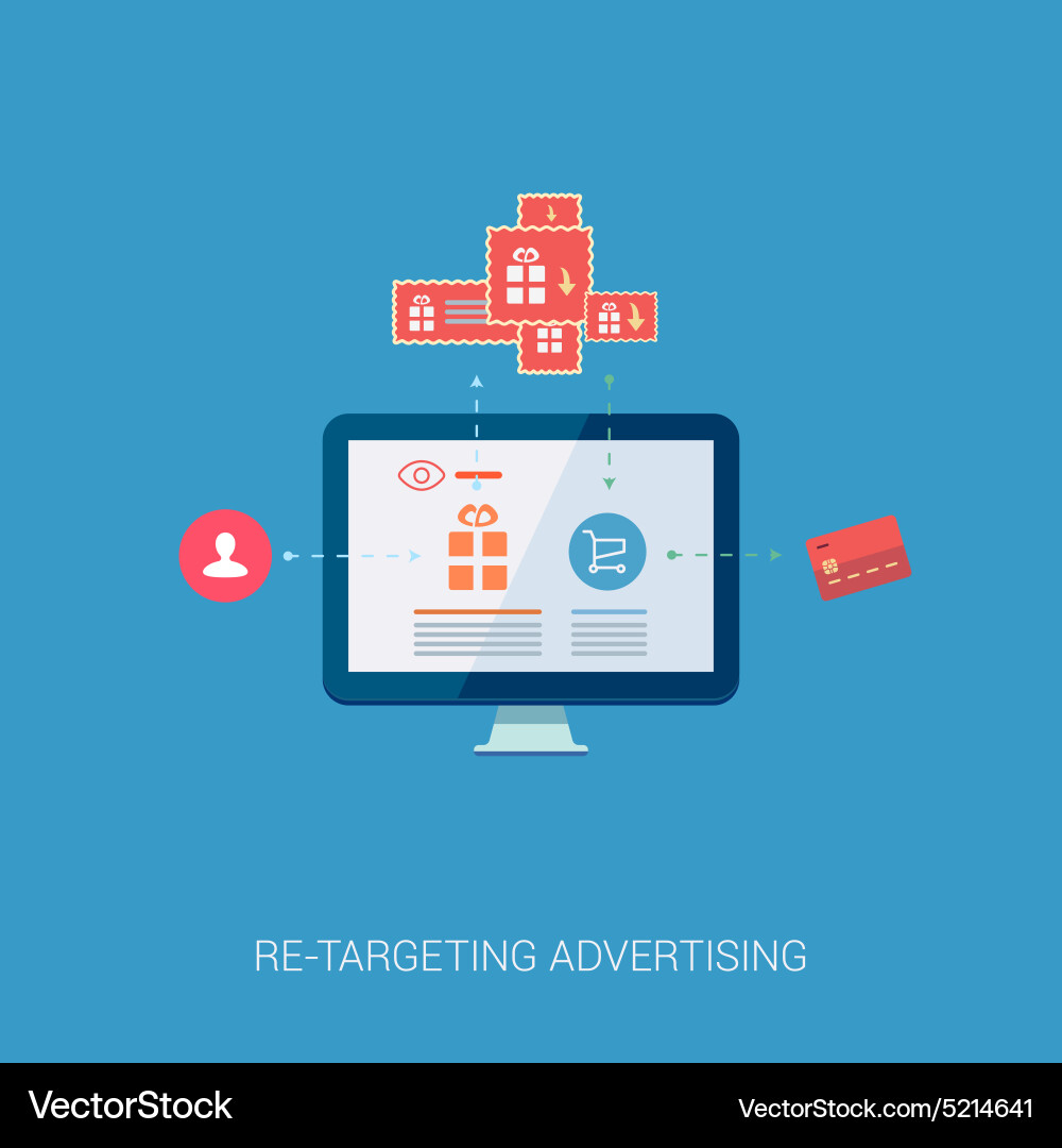 Responsive Banner Ad Design And Analytics Flat Vector Image