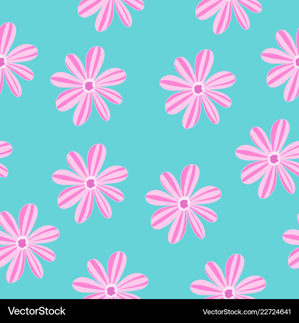 Seamless pattern with pink flowers Royalty Free Vector Image