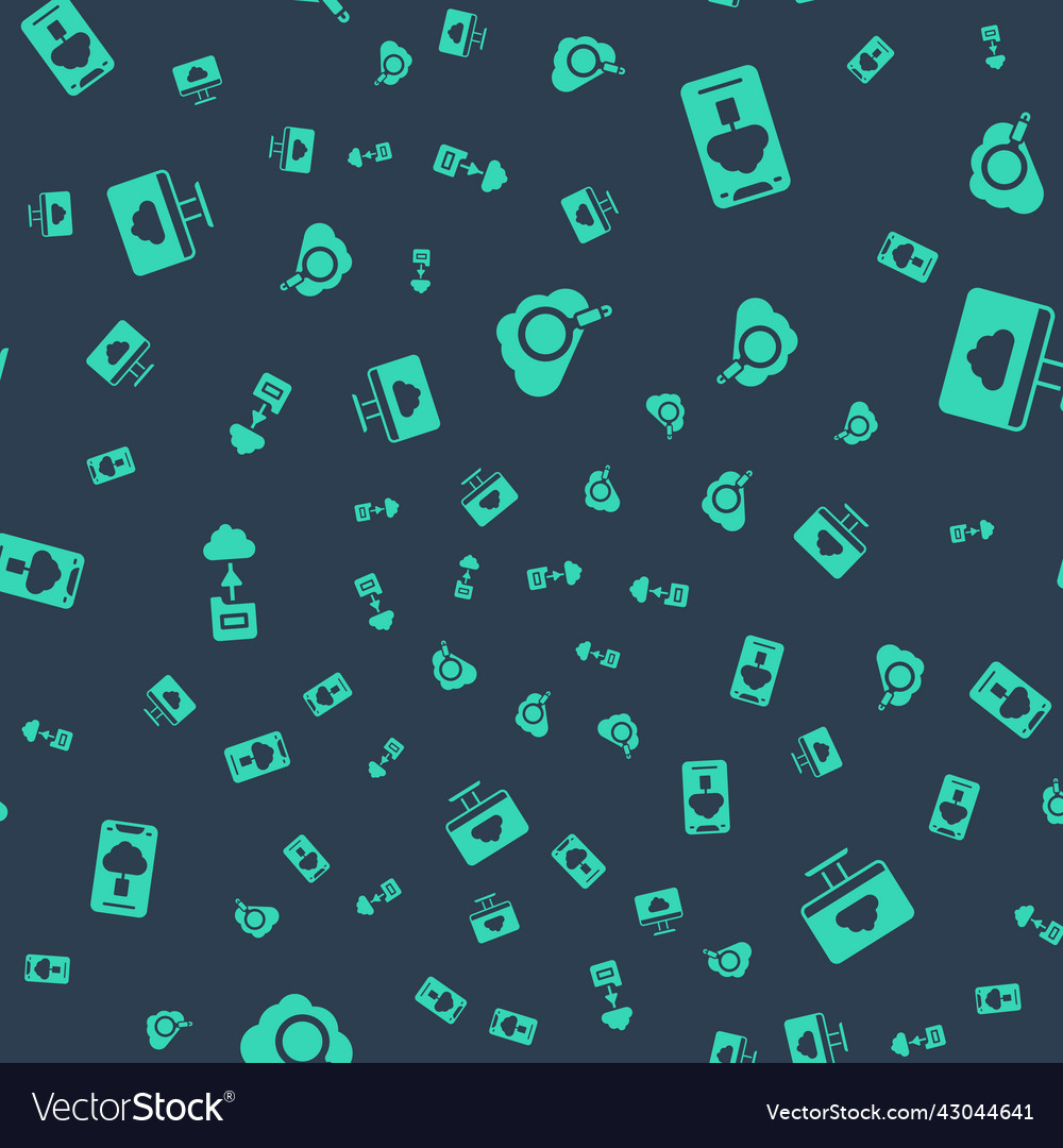 Set search cloud computing technology data vector image Set search cloud computing technology data