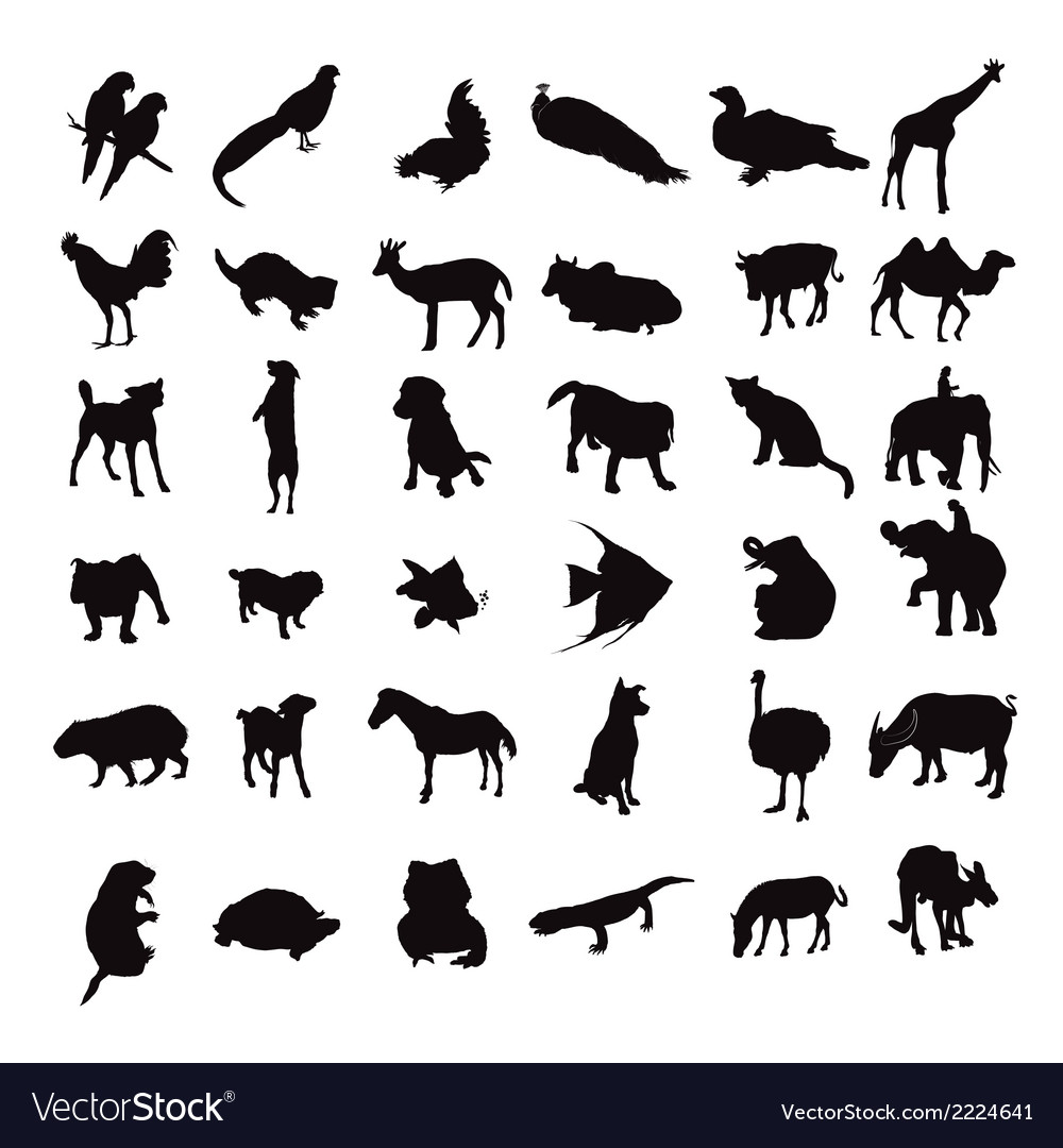 Silhouette set of animals